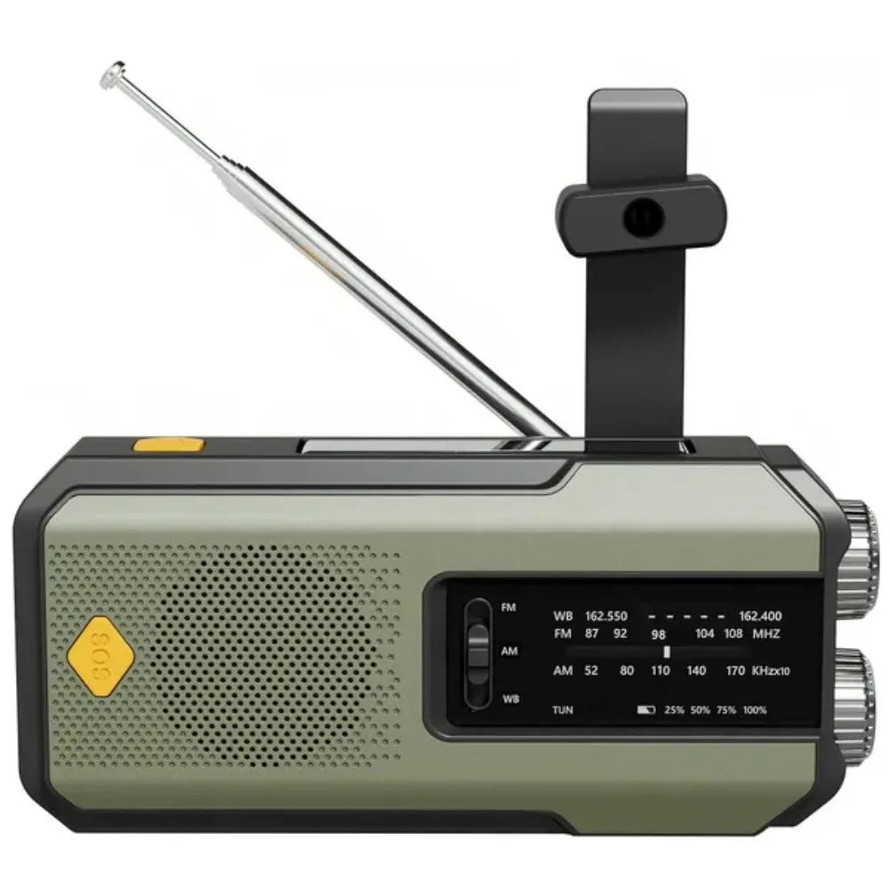 PowerGuard MAX™ Emergency Weather Radio — 4000mAh Power Bank | NOAA/AM/FM | Solar & Hand Crank | SOS Siren | Super-Bright LED Flashlight