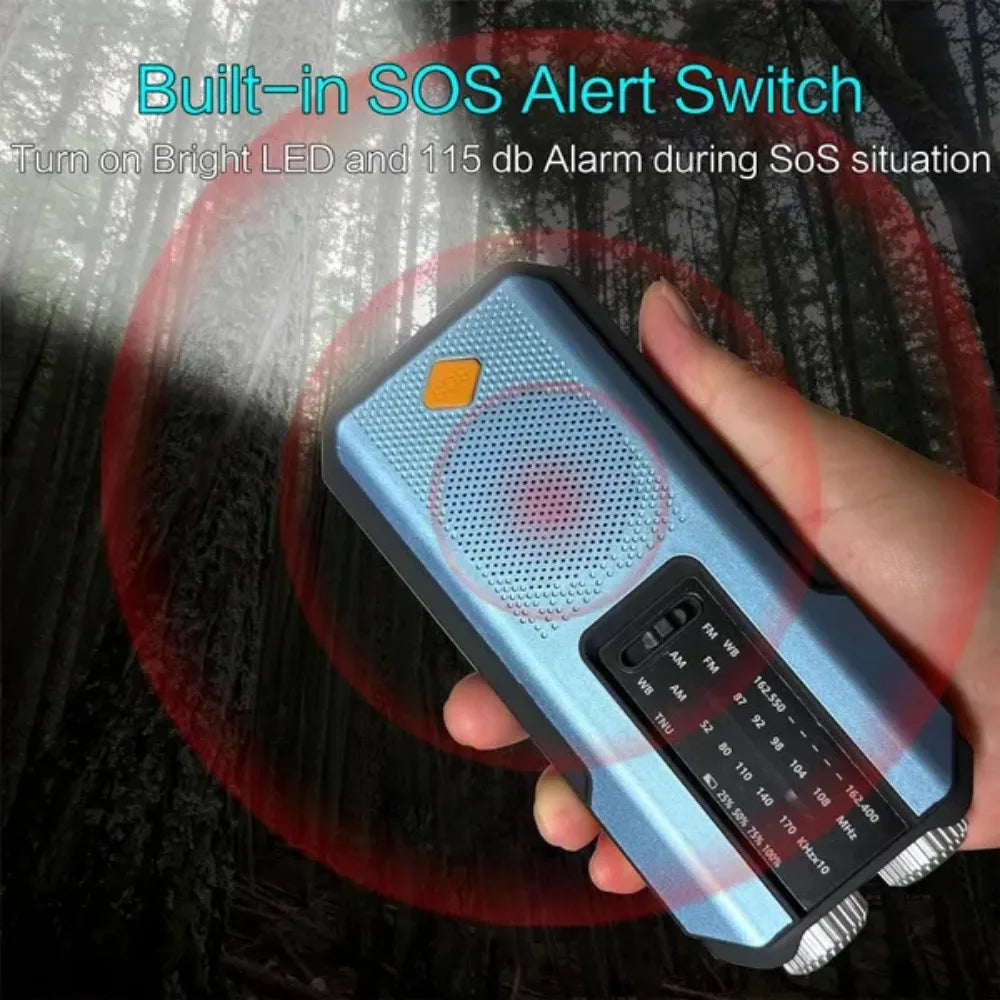 PowerGuard MAX™ Emergency Weather Radio — 4000mAh Power Bank | NOAA/AM/FM | Solar & Hand Crank | SOS Siren | Super-Bright LED Flashlight
