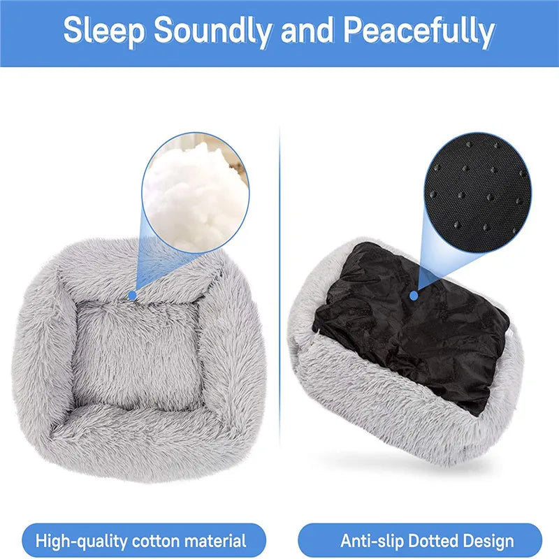 CloudNine Square Calming Dog Bed – Ultra-Soft Washable Plush