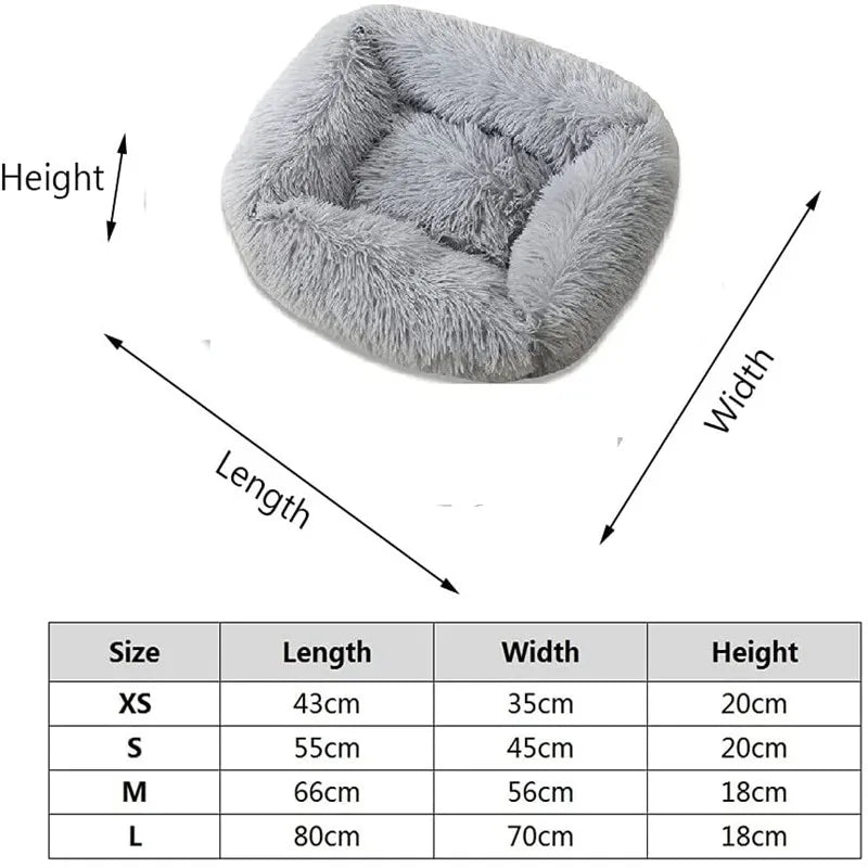 CloudNine Square Calming Dog Bed – Ultra-Soft Washable Plush