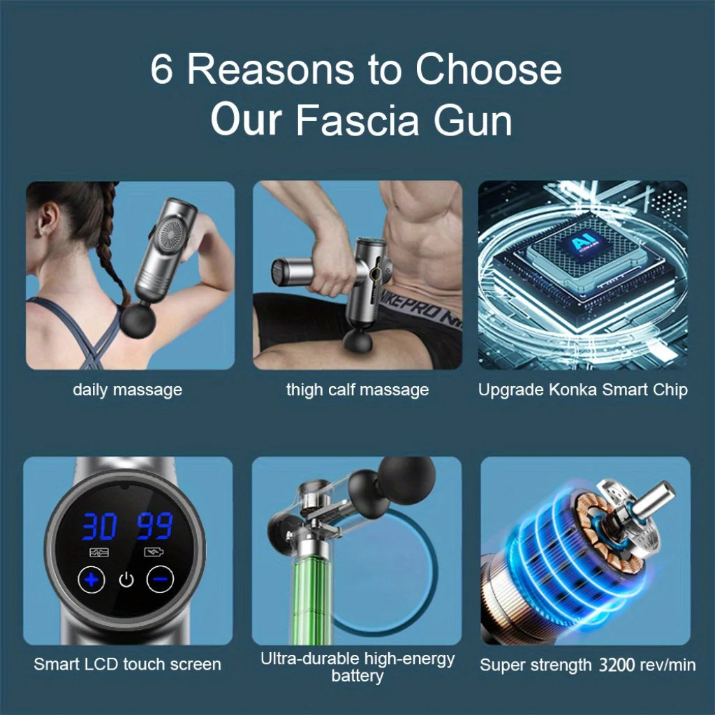 Feel Relief in 60 Seconds — Portable Deep Muscle Massage Gun for Full Body Recovery