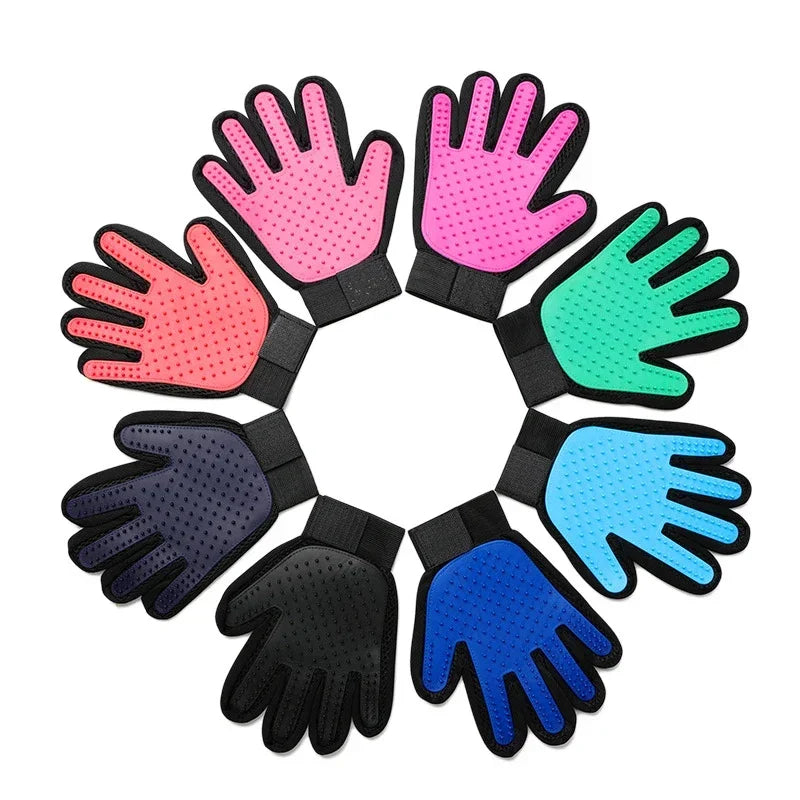 "Magic Touch 2-in-1 Pet Grooming & Bathing Gloves: Gentle Deshedding for Cats & Dogs"