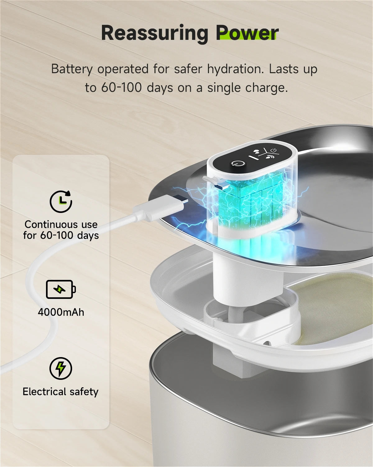 APETDOLA 4L Wireless Cat Water Fountain with Motion Sensor