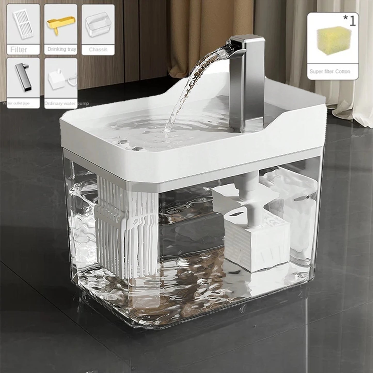 Automatic Cat Water Fountain with Filter & Smart Pump