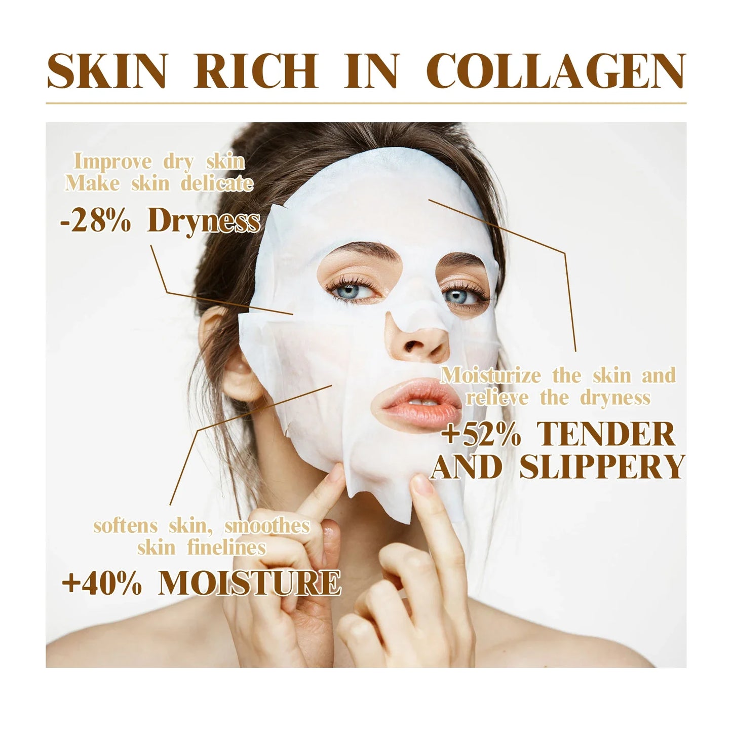 10pk Korean Collagen Firming Masks | Anti-Aging & Deep Glow Formula