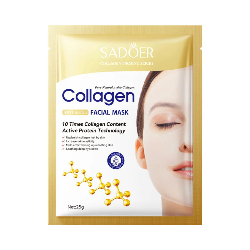 10pk Korean Collagen Firming Masks | Anti-Aging & Deep Glow Formula