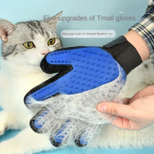 "Magic Touch 2-in-1 Pet Grooming & Bathing Gloves: Gentle Deshedding for Cats & Dogs"
