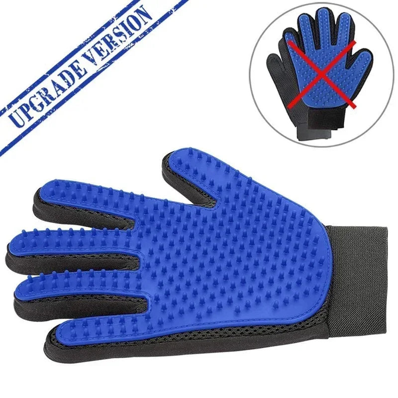 "Magic Touch 2-in-1 Pet Grooming & Bathing Gloves: Gentle Deshedding for Cats & Dogs"