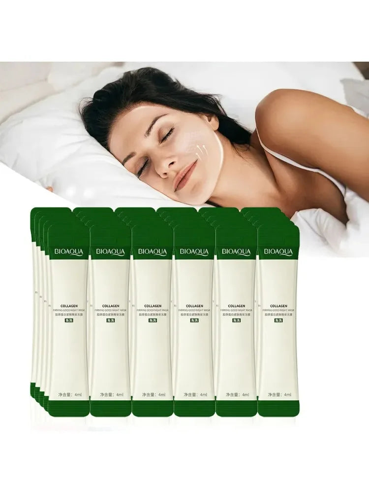 Glow While You Sleep: BIOAQUA Collagen Mask Pack (30pcs) — Korean Skincare Firming & Brightening