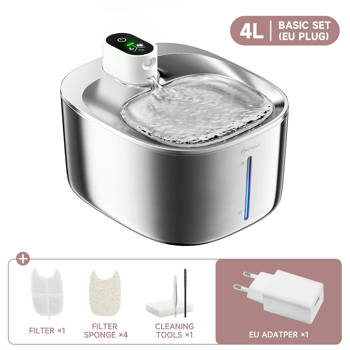 APETDOLA 4L Wireless Cat Water Fountain with Motion Sensor