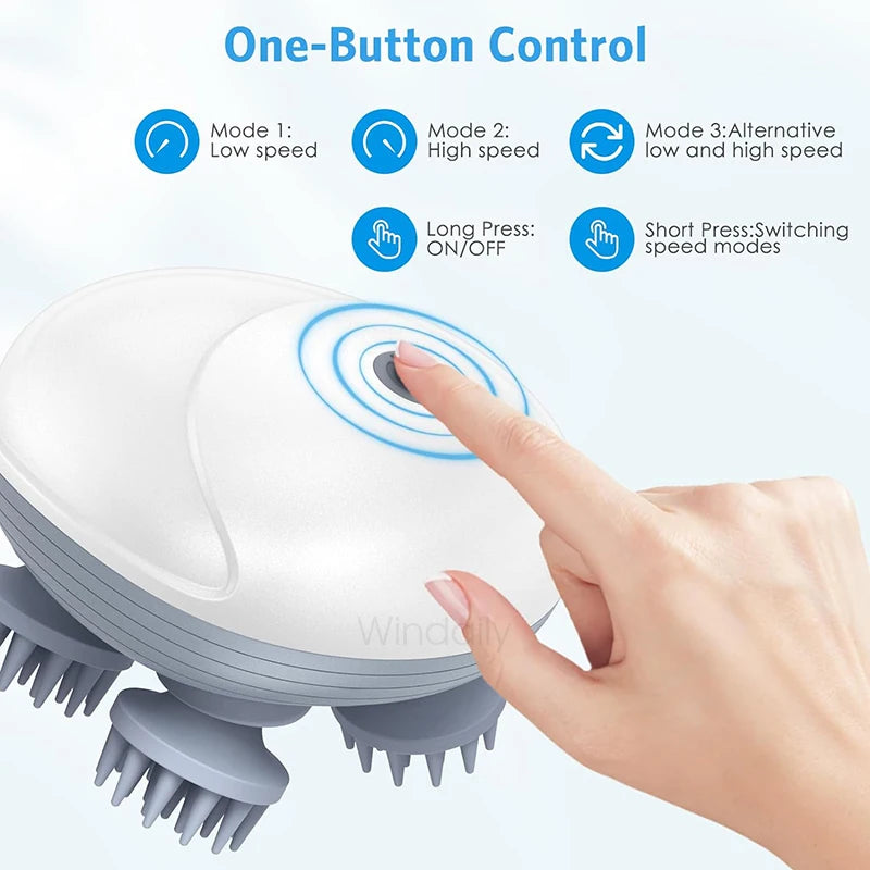 ZenPulse™ 4-in-1 Electric Massager: Deep Tissue Relief for Scalp, Body, & Pets