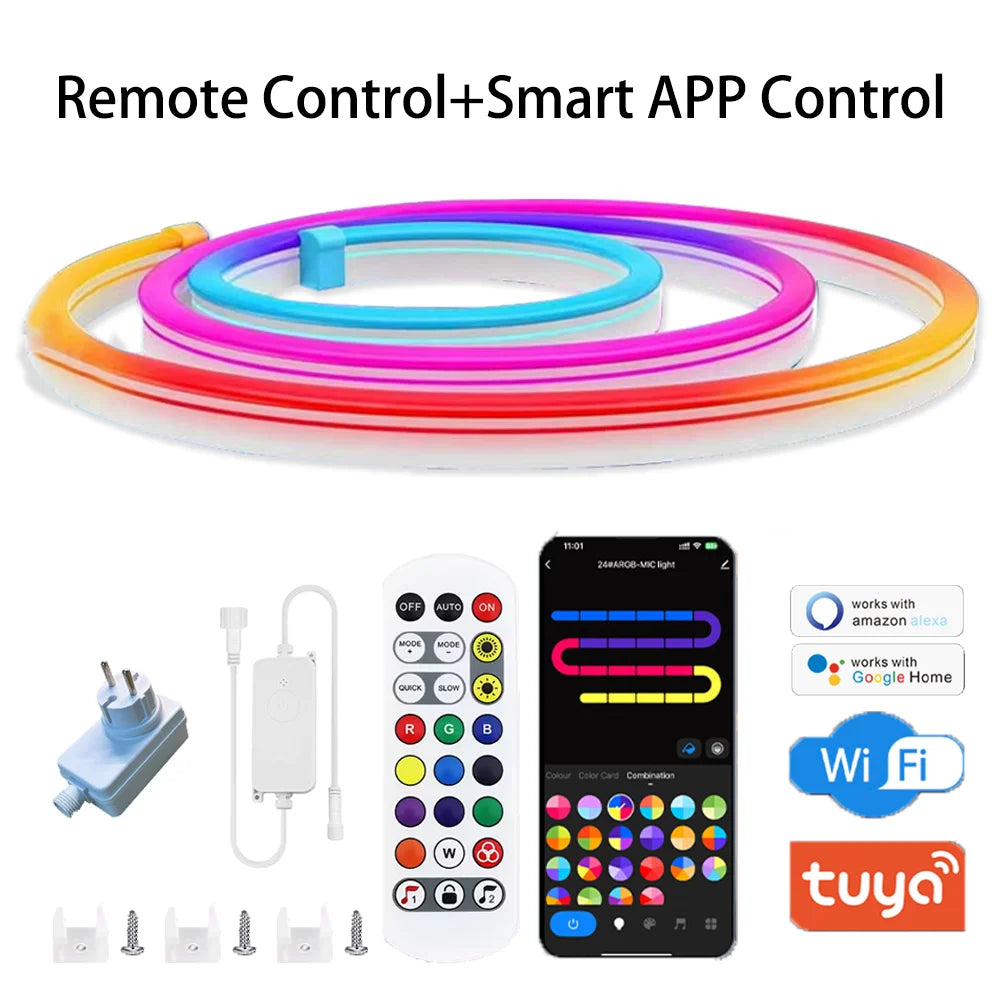 BEIMU Smart RGBIC Neon LED Strip Lights (24V/WiFi)