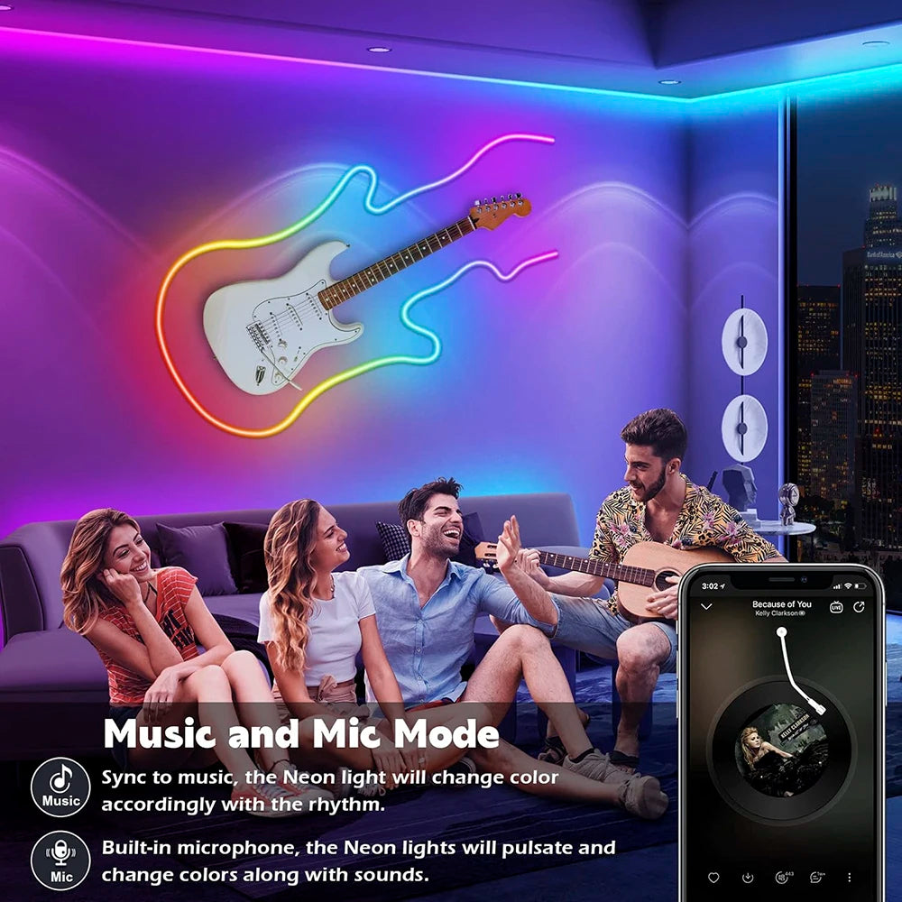 BEIMU Smart RGBIC Neon LED Strip Lights (24V/WiFi)
