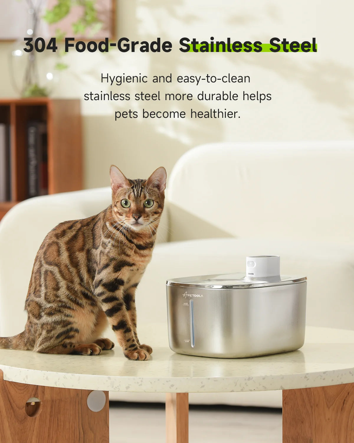 APETDOLA 4L Wireless Cat Water Fountain with Motion Sensor