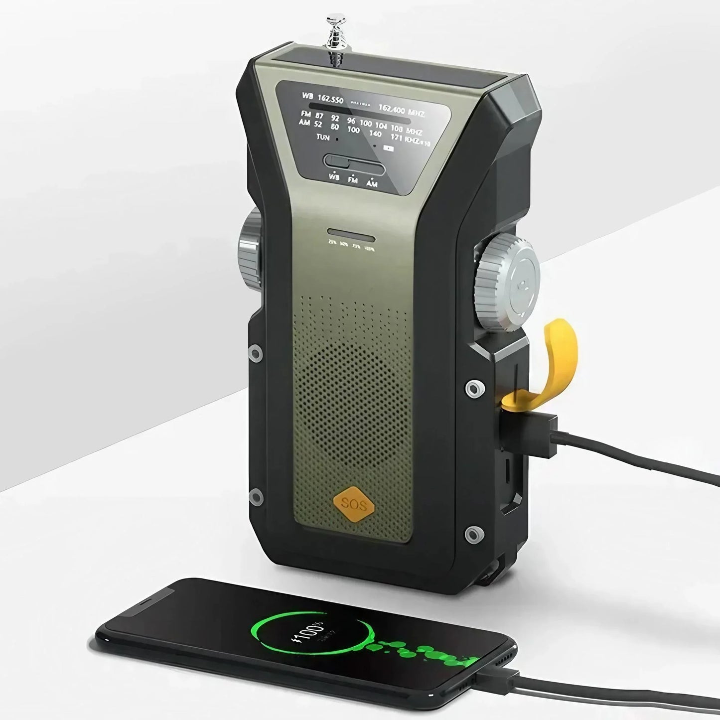 PowerGuard MAX™ Emergency Weather Radio — 4000mAh Power Bank | NOAA/AM/FM | Solar & Hand Crank | SOS Siren | Super-Bright LED Flashlight